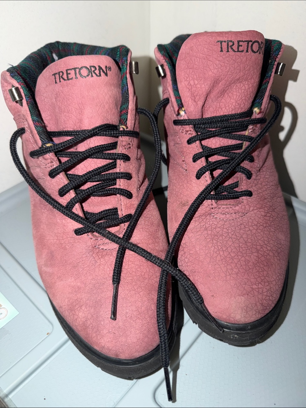 Tretorn Pink Lace-Up Outdoor Boots with Black Laces
